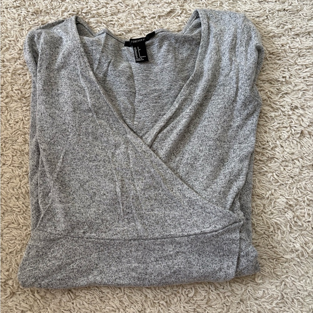 Forever 21 Heather Gray Long Sleeve Dress